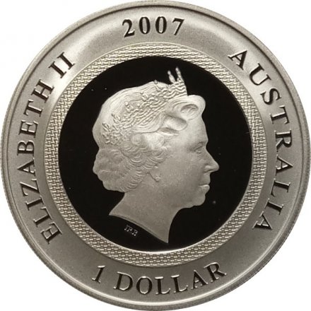 Австралия 1 доллар 2007 год - Год свиньи (голограмма) в футляре