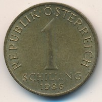 Монета Австрия 1 шиллинг 1986 год