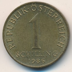 Монета Австрия 1 шиллинг 1986 год
