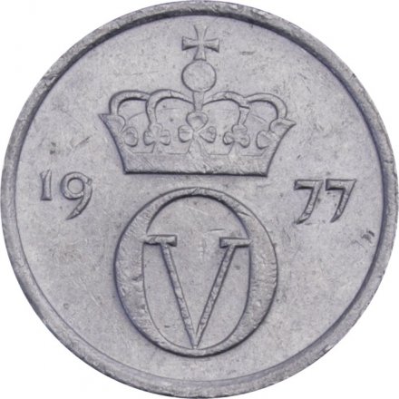 Норвегия 10 эре 1977 год - Король Улаф V