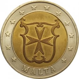 Мальта 2 евро 2001 год - Проба