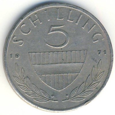 Австрия 5 шиллингов 1971 год