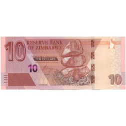 Зимбабве 10 долларов 2020 год - Балансирующие камни Чиремба. Буйволы UNC