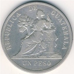 Гватемала 1 песо 1895 год