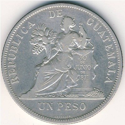 Гватемала 1 песо 1895 год