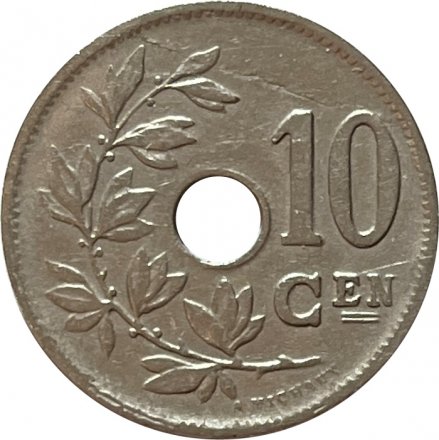 Бельгия 10 сантимов 1922 год BELGIE