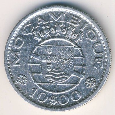 Мозамбик 10 эскудо 1955 год