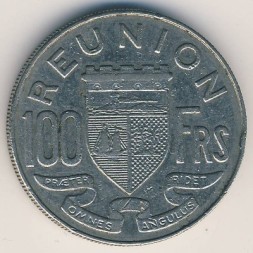 Монета Реюньон 100 франков 1964 год