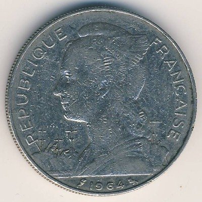 Реюньон 100 франков 1964 год