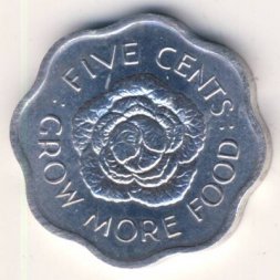 Сейшелы 5 центов 1975 год