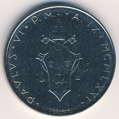 Ватикан 100 лир 1971 год - Папа Павел VI