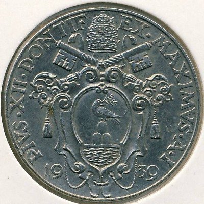 Ватикан 1 лира 1939 год