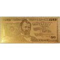 Сувенирная банкнота США 50 долларов (золотые) - UNC