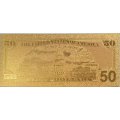 Сувенирная банкнота США 50 долларов (золотые) - UNC