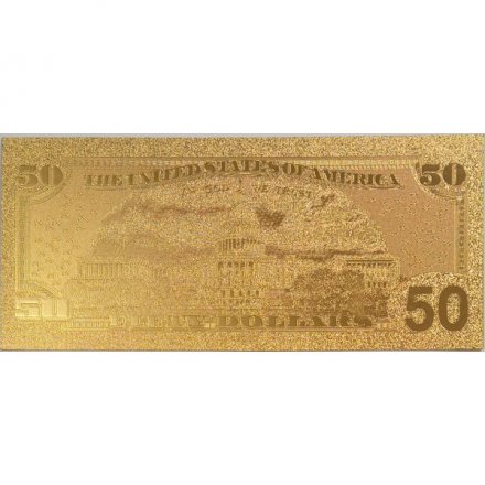 Сувенирная банкнота США 50 долларов (золотые) - UNC