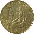 Ватикан 200 лир 1988 год