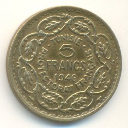 Тунис 5 франков 1946 год