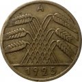 Веймарская республика 10 рейхспфеннигов 1925 год (A)
