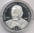 Либерия 20 долларов 2000 год - Линдон Джонсон