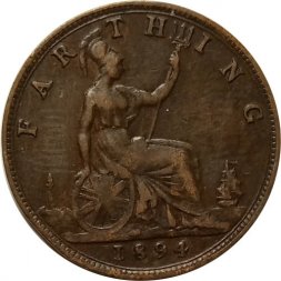 Великобритания 1 фартинг 1894 год