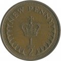 Великобритания 1/2 нового пенни 1980 год