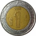 Мексика 1 песо 2004 год - Хохлатый сокол