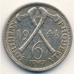 Южная Родезия 6 пенсов 1941 год