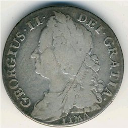Великобритания 1 шиллинг 1745 год