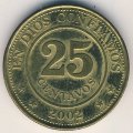 Никарагуа 25 сентаво 2002 год