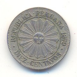 Перу 10 сентаво 1879 год