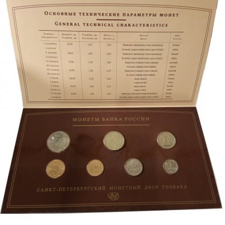 Годовой набор монет Банка России 2008 года СПМД (в буклете)