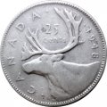 Канада 25 центов 1948 год