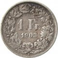 Швейцария 1 франк 1903 год