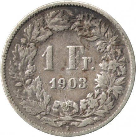 Швейцария 1 франк 1903 год