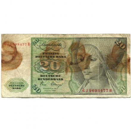 ФРГ 20 марок 1980 год - Эльсбет Тухер. Скрипка, кларнет - VG
