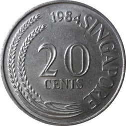 Сингапур 20 центов 1984 год - Рыба-меч