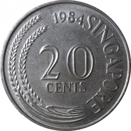 Сингапур 20 центов 1984 год - Рыба-меч