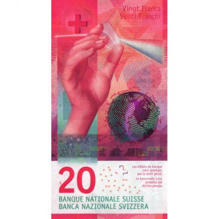Швейцария 20 франков 2016 год (подпись Фриц Цурбрюгг) - UNC