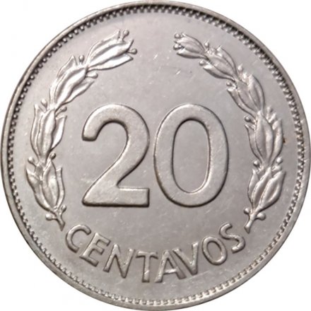 Эквадор 20 сентаво 1972 год