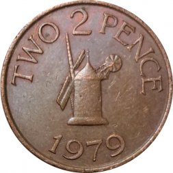 Гернси 2 пенса 1979 год - Ветряная мельница