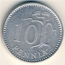 Финляндия 10 пенни 1985 год