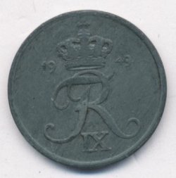 Дания 2 эре 1949 год - Король Фредерик IX