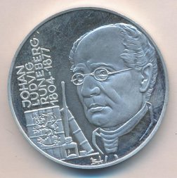 Финляндия 20 экю 1995 год - Йохан Людвиг Рунеберг