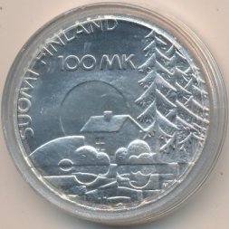 Финляндия 100 марок 1990 год - 50 лет Ассоциации ветеранов-инвалидов войны