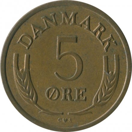 Дания 5 эре 1971 год - Король Фредерик IX