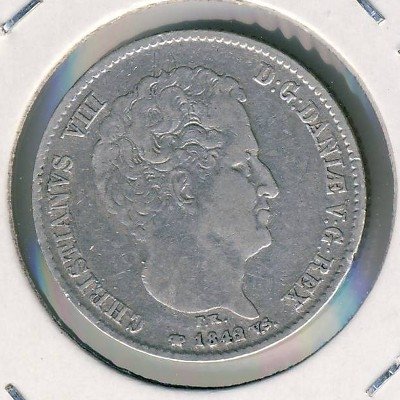 Дания 16 ригсбанкскиллингов 1842 год