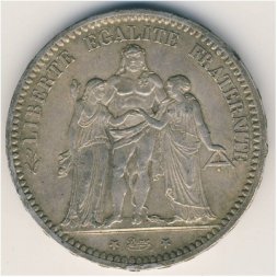 Франция 5 франков 1875 год