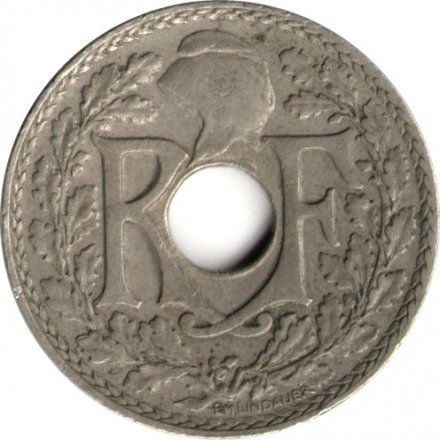 Франция 10 сантимов 1924 год (Отметка монетного двора: &quot;Рог изобилия&quot;: - Париж)