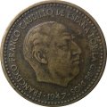 Испания 1 песета 1947 год (49 внутри звезды) - Франсиско Франко