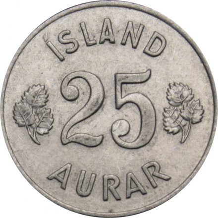 Исландия 25 эйре 1965 год